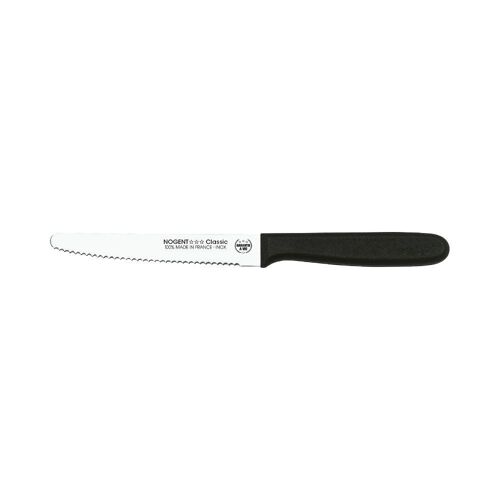 Couteau de Table Rond - 11 cm Lame Crantée 3mm - Noir - Sans Protection | Classic Polypro | NOGENT ***