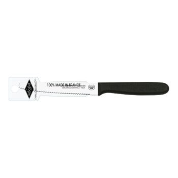Couteau de Table Rond - 11 cm Lame Crantée 3mm - Noir - Avec Étui Brochable | Classic Polypro | NOGENT *** 1