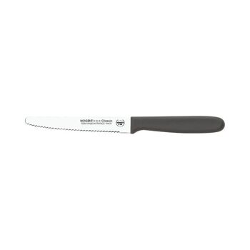 Couteau de Table Rond - 11 cm Lame Crantée 3mm - Taupe - Avec Protection | Classic Polypro | NOGENT ***