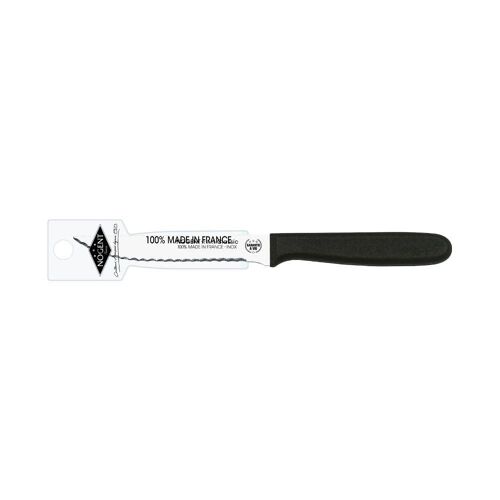 Couteau Steak - 11 cm Lame Double Crantage Pointue - Noir - Avec Étui Brochable | Classic Polypro | NOGENT ***