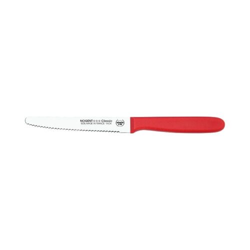 Couteau de Table Rond - 11 cm Lame Crantée 3mm - Cerise - Avec Protection | Classic Polypro | NOGENT ***