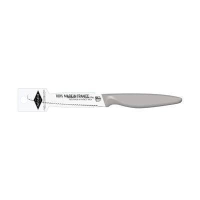 Cuchillo de mesa redondo - Hoja con muesca de 11 cm y 3 mm - Gris - Con estuche con clip | Clásico Pro de origen orgánico | NOGENTE ***