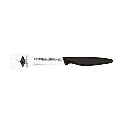 Cuchillo para carne - Hoja puntiaguda de doble muesca de 11 cm - Negro - Con funda con clip | Clásico Pro de origen orgánico | NOGENTE ***