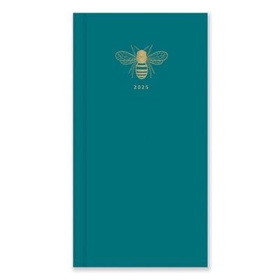 Schmaler Terminkalender „Biene“ von Sky & Miller 2025 mit Goldfolie