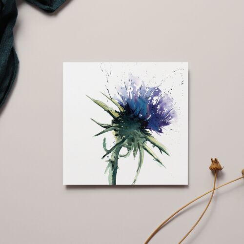 Thistle Watercolour Design Greeting Card