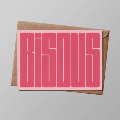 Tarjeta "Clásica o casi": Besos rosas (con sobre)