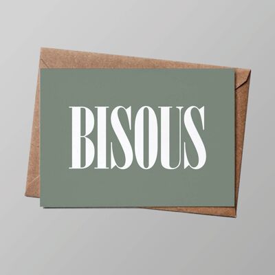 "Classic or almost" card: Verdigris kisses (with envelope)