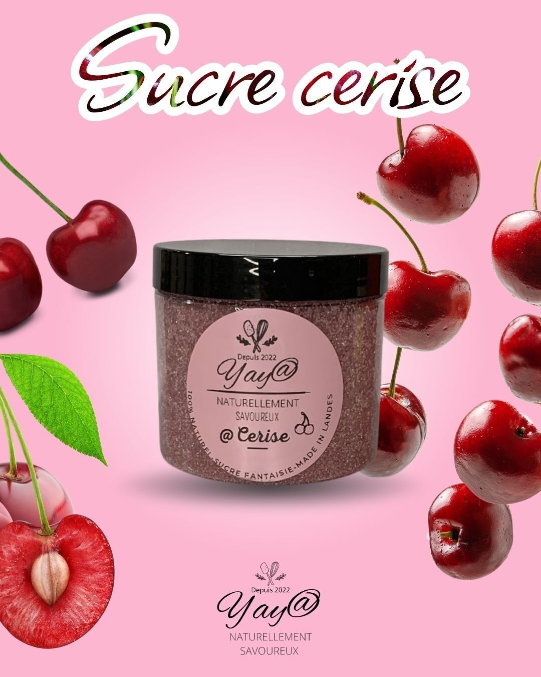 Zucchero di ciliegia - barattolo da 200 g - Yaya naturalmente delizioso