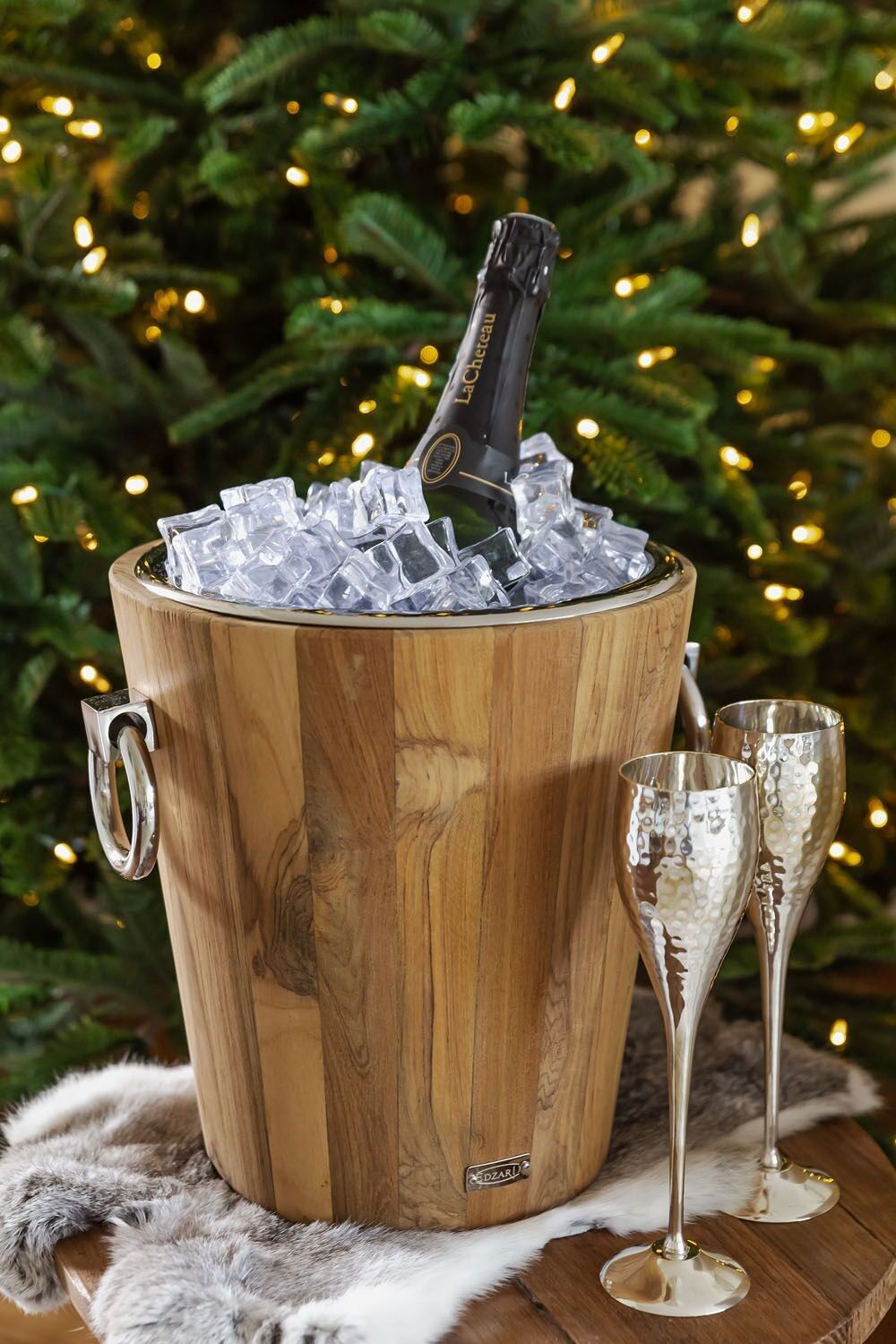 Buy wholesale Wine cooler St.Tropez Teak wood (height 32 cm, Ø 26
