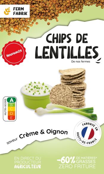 Chips artisanales de Lentilles fermières - Saveur Crème Oignon 2