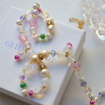 Collier de perles, collier esthétique avec cristaux 3