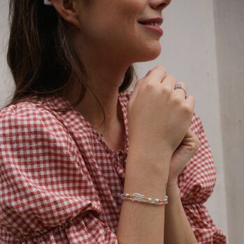 Bracelet perlé d’été mignon, bracelet coloré pour elle 4