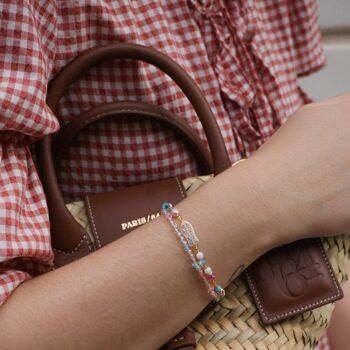 Bracelet perlé d’été mignon, bracelet coloré pour elle 5