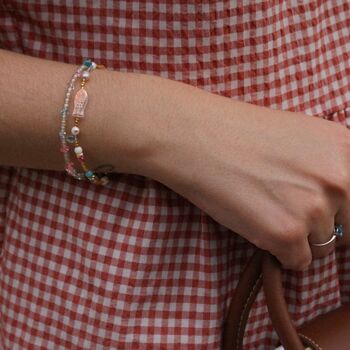 Bracelet fluor perlé délicat, Bracelet mignon esthétique 4