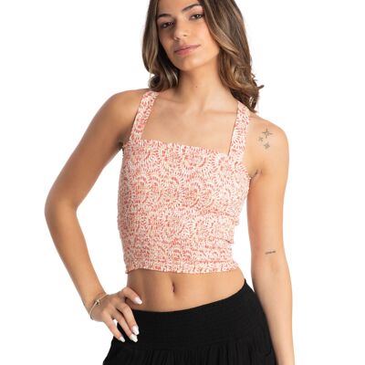 BUSTIER LONG POIS CORAIL