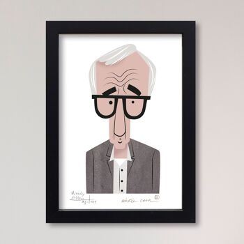 Illustration "Woody Allen" par Mikel Casal. Reproduction A5 signée 1