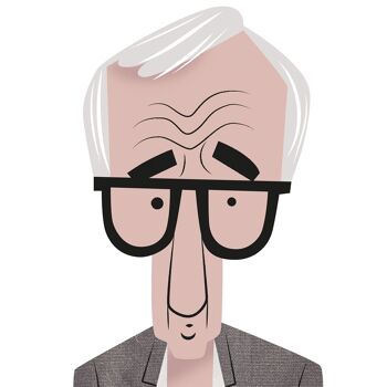Illustration "Woody Allen" par Mikel Casal. Reproduction A5 signée 3