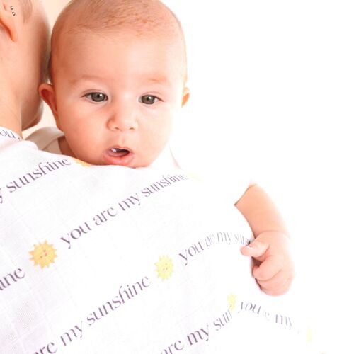 Muslin Square Baby Burp Cloth - Set of 3 - You are My Sunshine