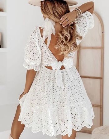 Robe courte dentelle en coton - 2332 1