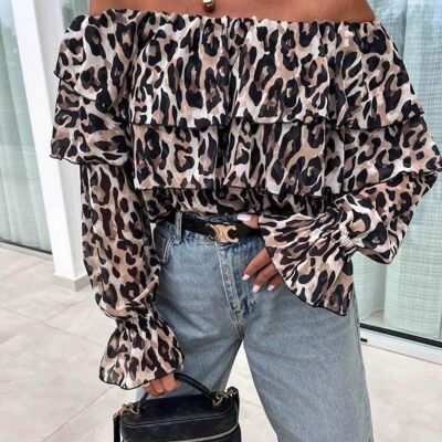 Top blusa estampado leopardo - 6978