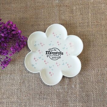 Coupelle vide poche en forme de Fleur de couleur Blanche "Moments Inoubliables" - decorative flower shaped tray 1