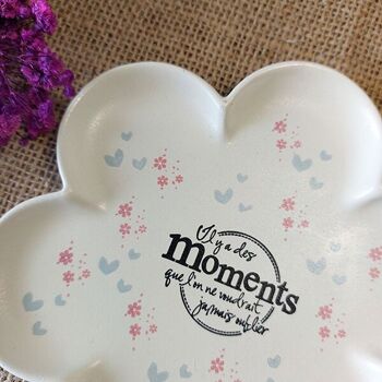 Coupelle vide poche en forme de Fleur de couleur Blanche "Moments Inoubliables" - decorative flower shaped tray 2