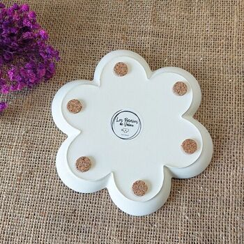 Coupelle vide poche en forme de Fleur de couleur Blanche "Moments Inoubliables" - decorative flower shaped tray 4