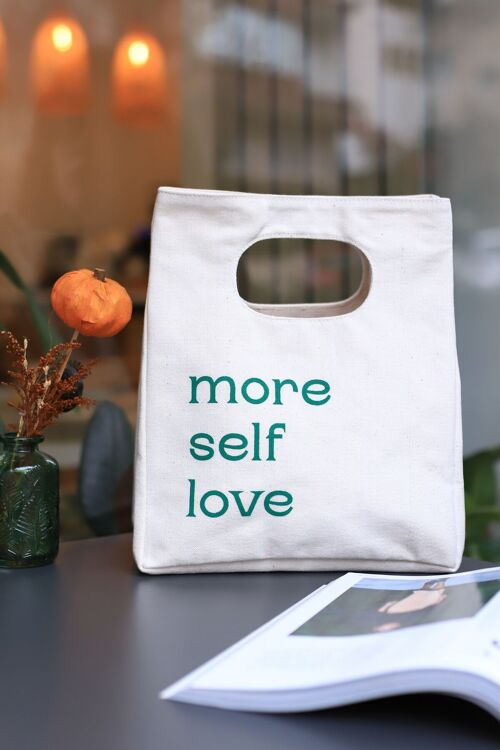 More Self Love Canvas Coffee Lunch Picnic Bag