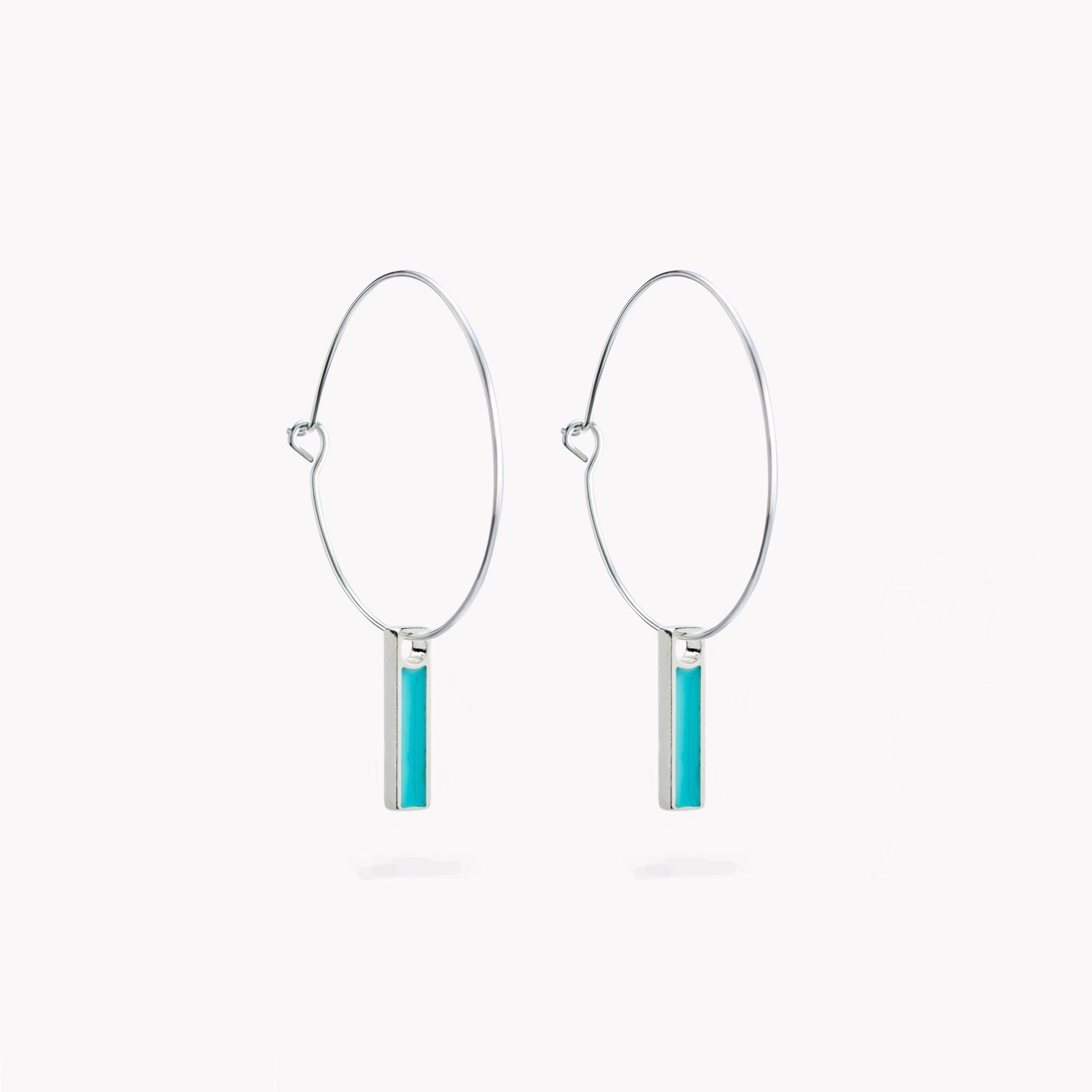 Boulevard Hoop Earrings Turquoise