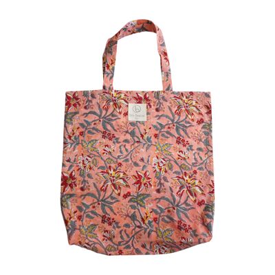 Borsa shopper N°59 in cotone con stampa floreale