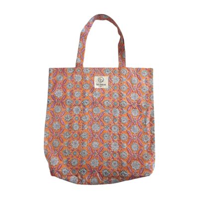 Bolso shopper de algodón con estampado floral N°57