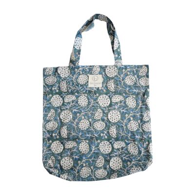 Bolso shopper de algodón con estampado floral N°60