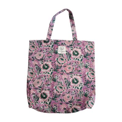 Bolso shopper de algodón con estampado floral N°61