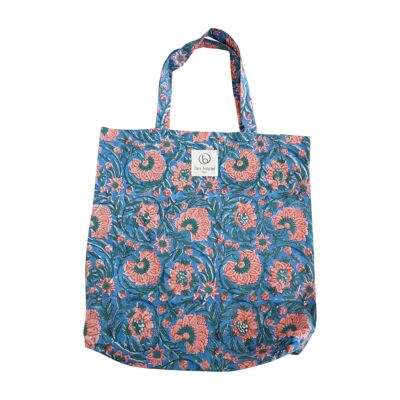 Borsa shopper N°62 in cotone con stampa floreale