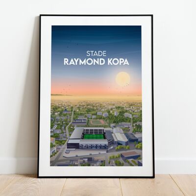 Cartel de fútbol - Angers y su estadio Raymond Kopa