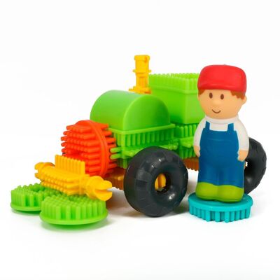 Caja de 50 Bloko + 3 figuras 3D con temática de la granja - A partir de 12 meses - 503592