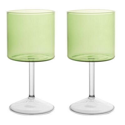 Juego de 2 vasos Daylight verdes de vidrio borosilicato 33 cl