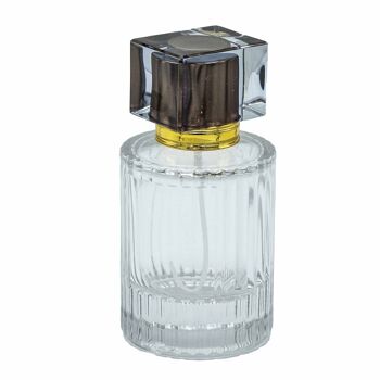 Flacon rond nervuré de 50 ml, vaporisateur et bouchon 4