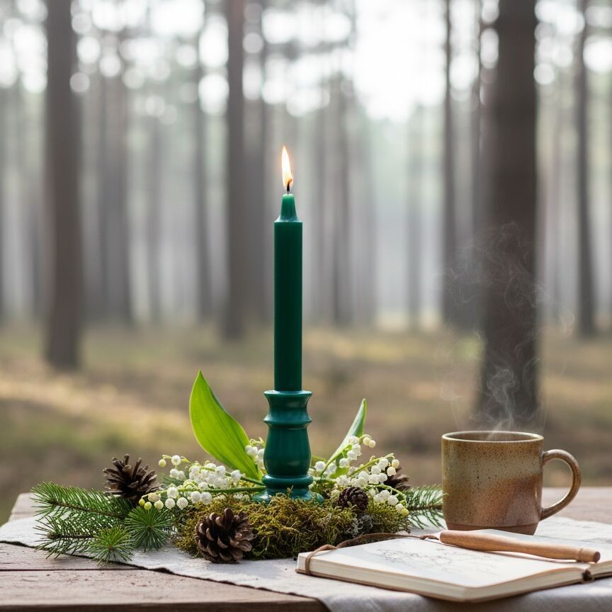 Duftkerze – Landes-Kiefer – WEIHNACHTSKOLLEKTION (Kiefer, Maiglöckchen, Moos)