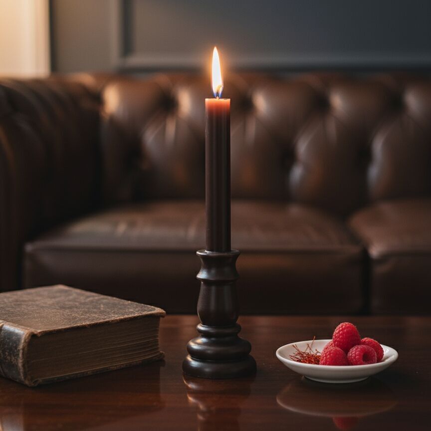 Duftkerze – Elegantes Leder (Thymian, Weihrauch, Lederakkorde)