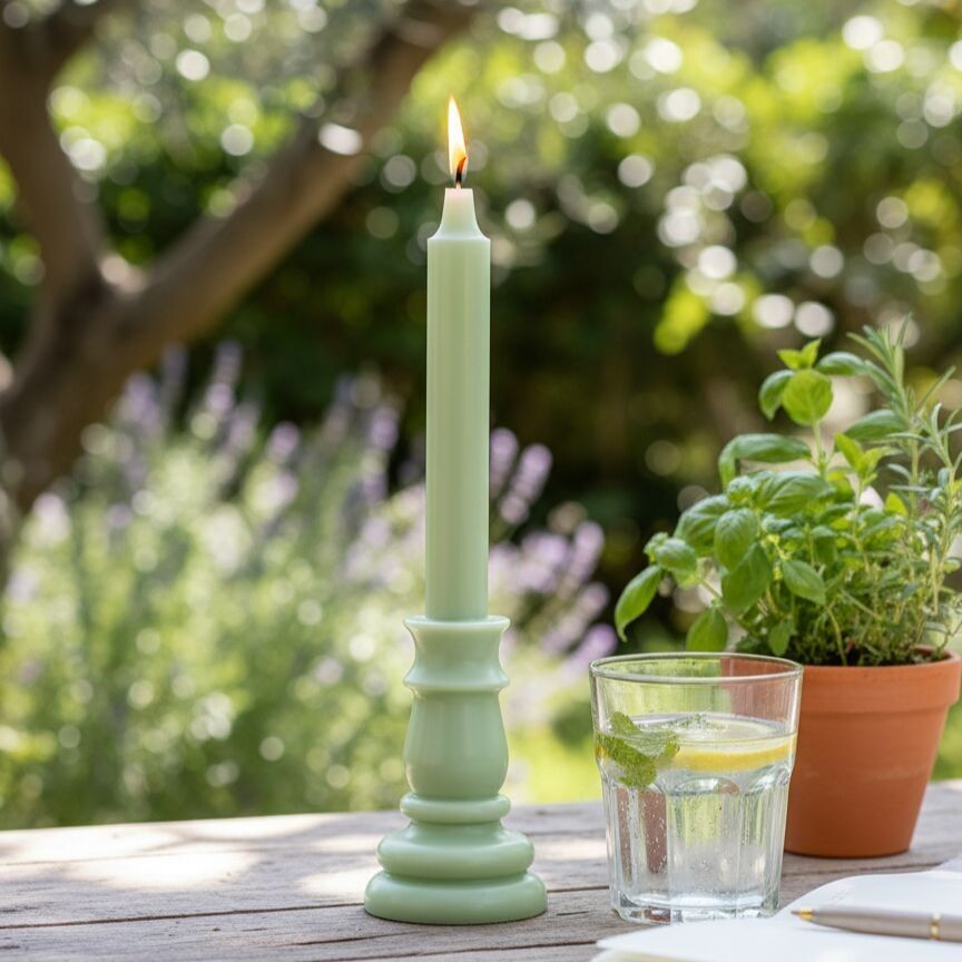 Candela profumata - Giardino aromatico (limone, menta bianca, pino)