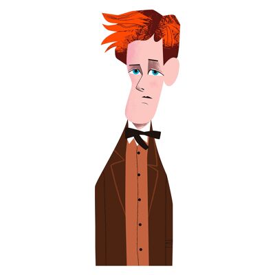 Illustration "Arthur Rimbaud" par Mikel Casal. Reproduction A5 signée