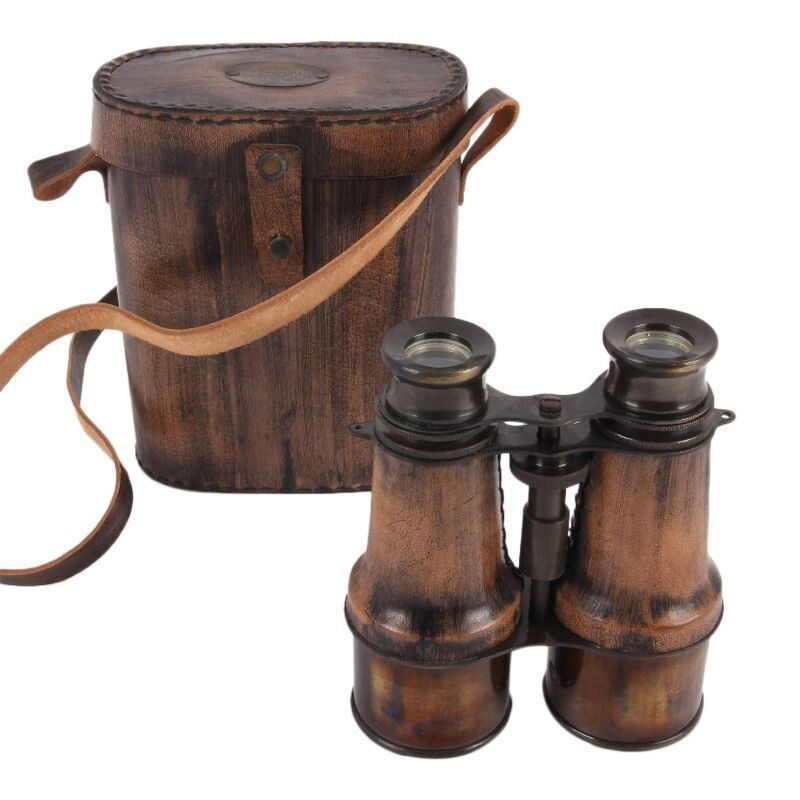 Nautical binoculars copper in bag 14 cm
