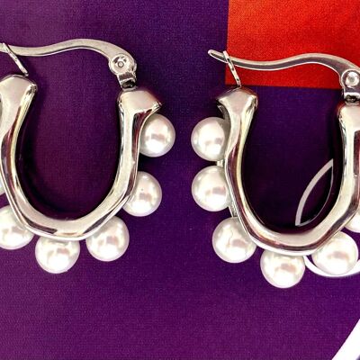 Boucles d'oreilles perles argent