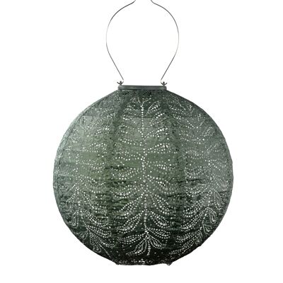 Lanterne LED durable pour décoration de jardin Folia Ronde - 30 cm - Vert sauge