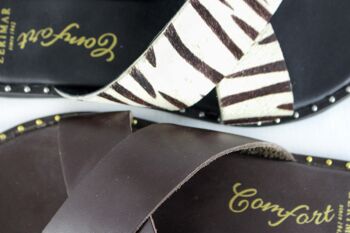 Sandales d'été en cuir naturel pour femmes - Sandales confortables pour femmes avec semelle en caoutchouc antidérapante -Zerimar 6
