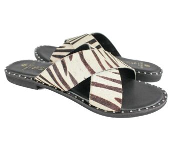 Sandales d'été en cuir naturel pour femmes - Sandales confortables pour femmes avec semelle en caoutchouc antidérapante -Zerimar 8