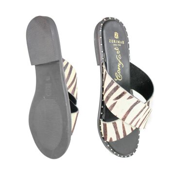 Sandales d'été en cuir naturel pour femmes - Sandales confortables pour femmes avec semelle en caoutchouc antidérapante -Zerimar 11