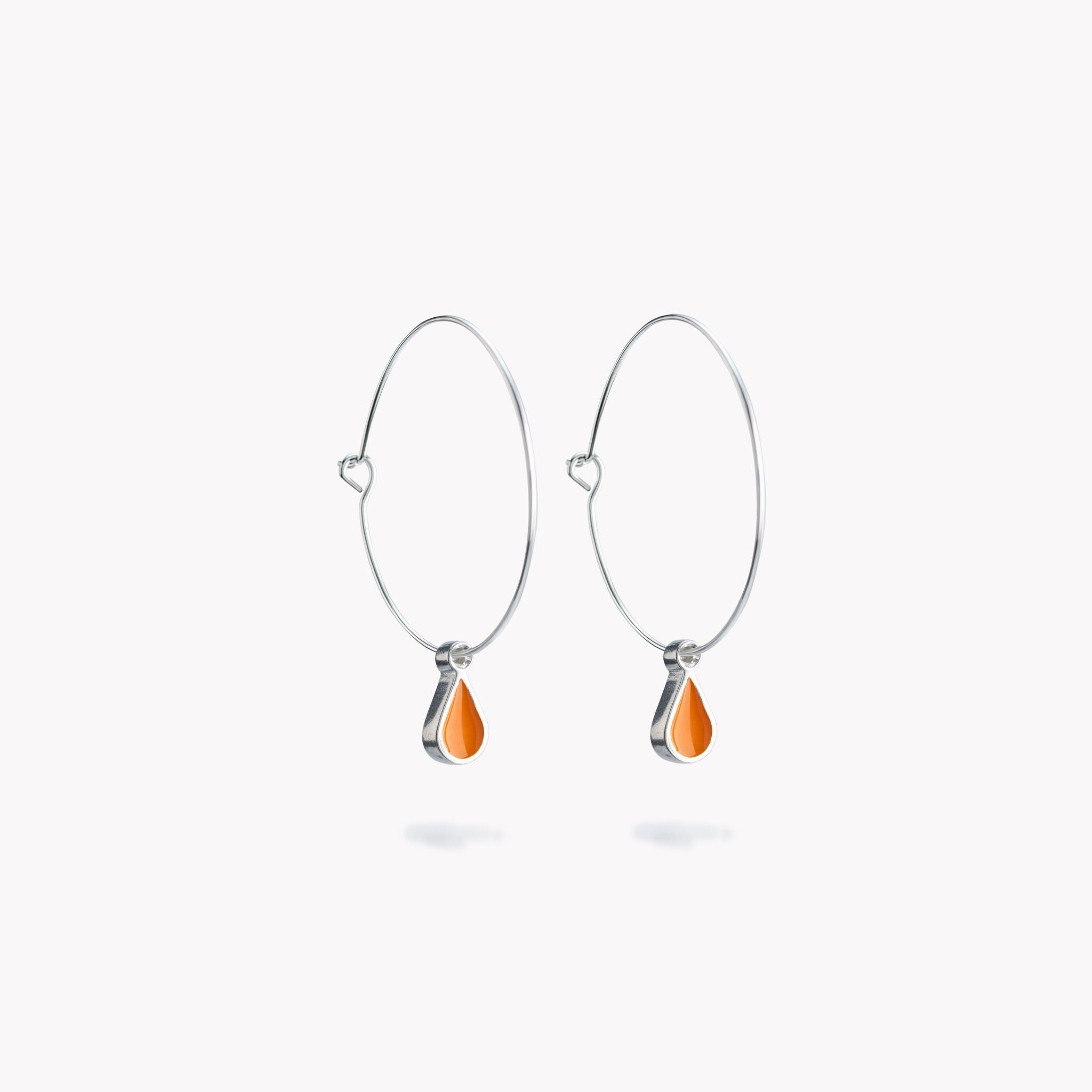 Helena Orange Hoop Earrings