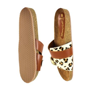 Sandales d'été en cuir naturel pour femmes - Sandales confortables pour femmes avec semelle en caoutchouc antidérapante -Zerimar 5